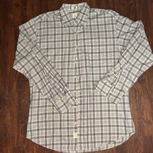 Peter Millar Gray Plaid Casual Button-Down Shirt
